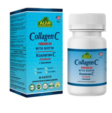 фото упаковки Alfa Vitamins Коллаген С премиум с биотином