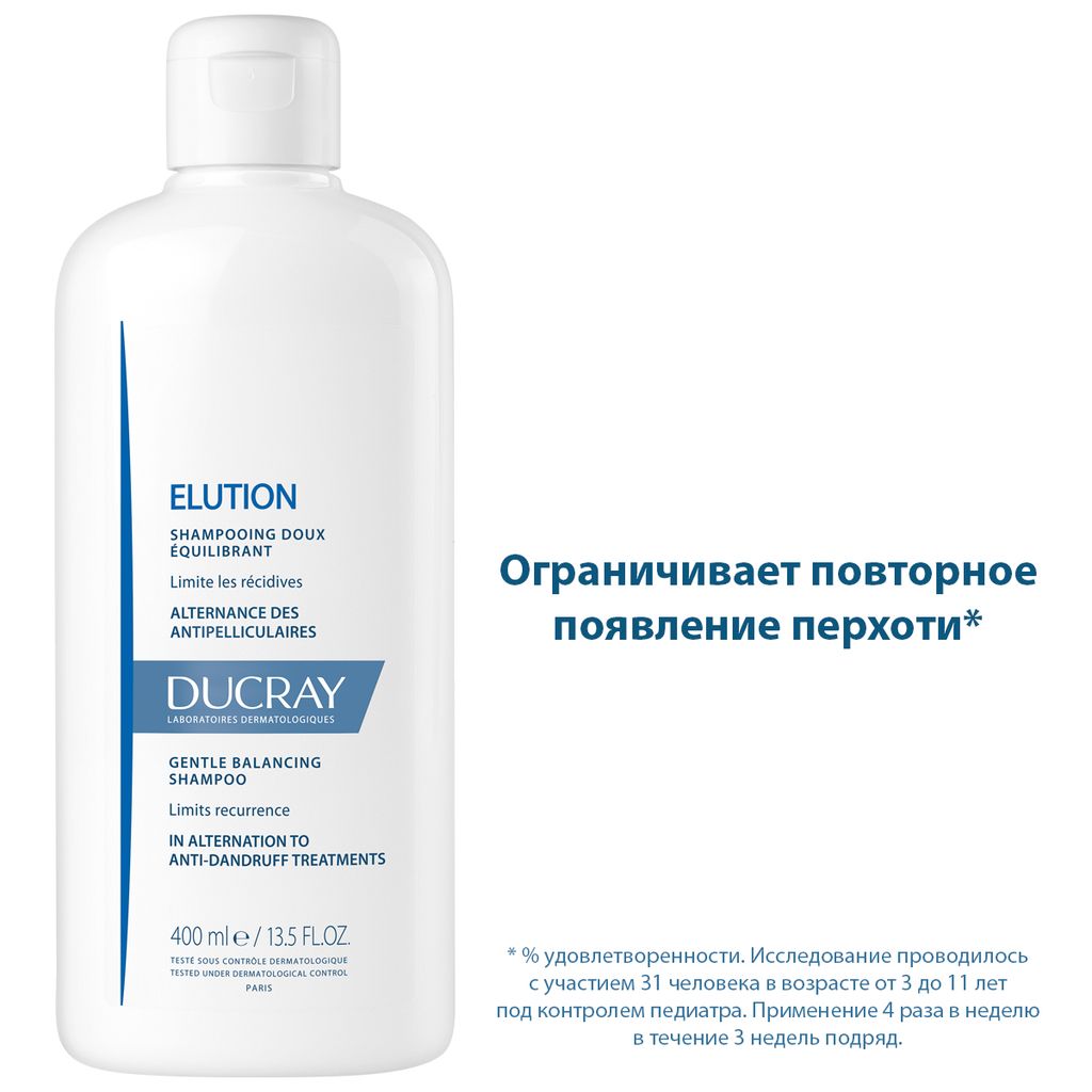 Ducray Elution Шампунь балансирующий, шампунь, для ежедневного применения, 400 мл, 1 шт.