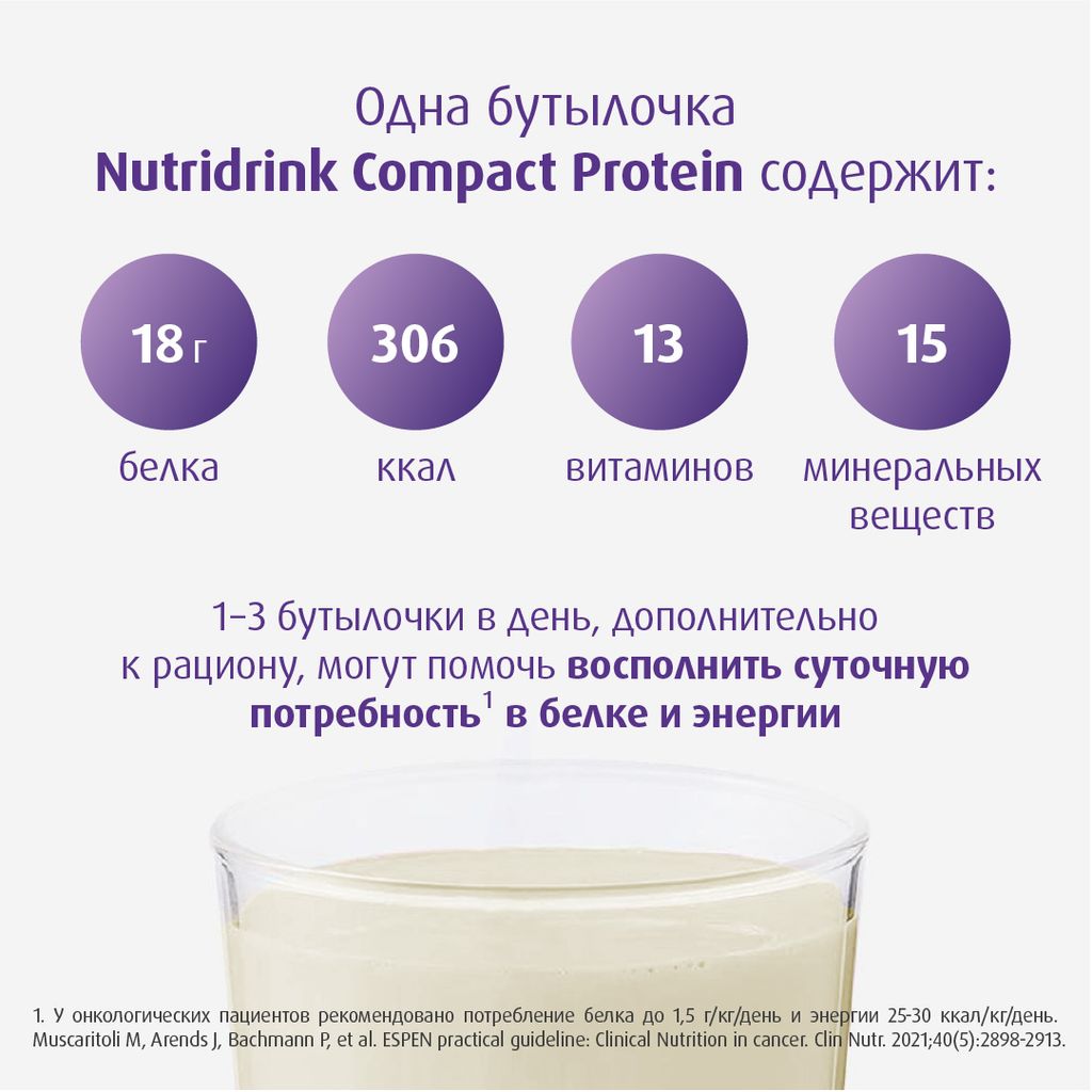 Nutridrink compact protein, лечебное диетическое высокобелковое питание, со вкусом банана, 125 мл, 4 шт.