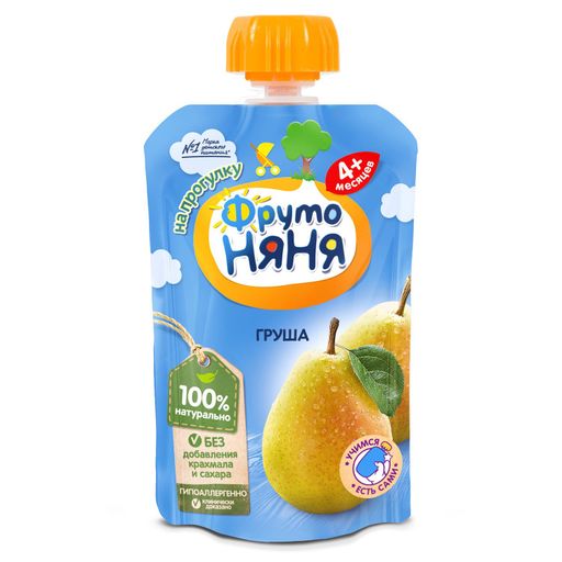 Фрутоняня Пюре Груша натуральная, пюре, 90 г, 1 шт.