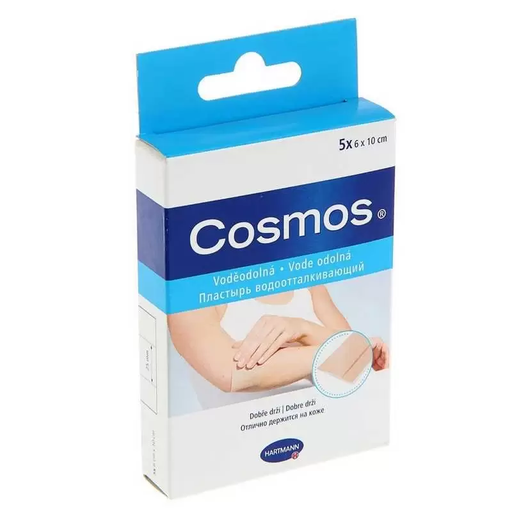 Cosmos Strips пластырь, 6х10 см, пластырь, водоотталкивающий, 5 шт.