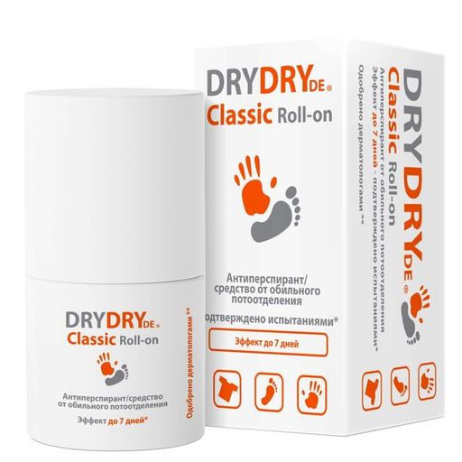 Dry Dry Classic Roll-on средство от обильного потовыделения, део-ролик, длительного действия, 35 мл, 1 шт.