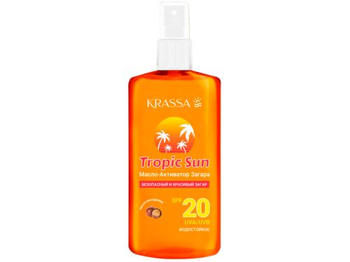 Krassa Tropic Sun Масло активатор загара, спрей, с фильтром SPF 20, 150 мл, 1 шт.